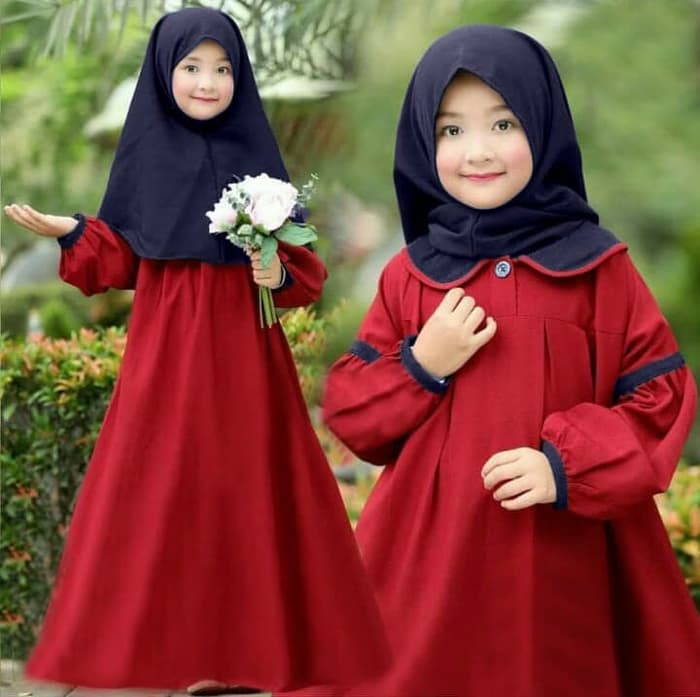 Setelan Baju Gamis dan Jilbab Anak Perempuan Modern | RYN Fashion