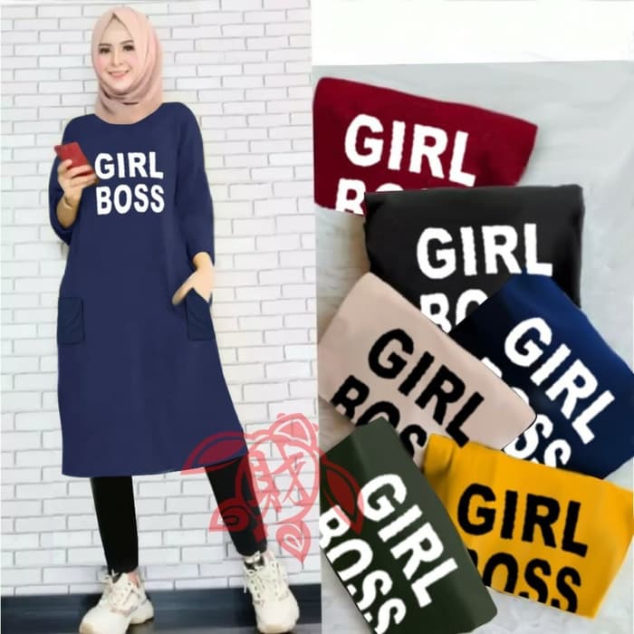  Baju  Atasan Wanita  Tunik  Lengan  Panjang  Muslim RYN Fashion
