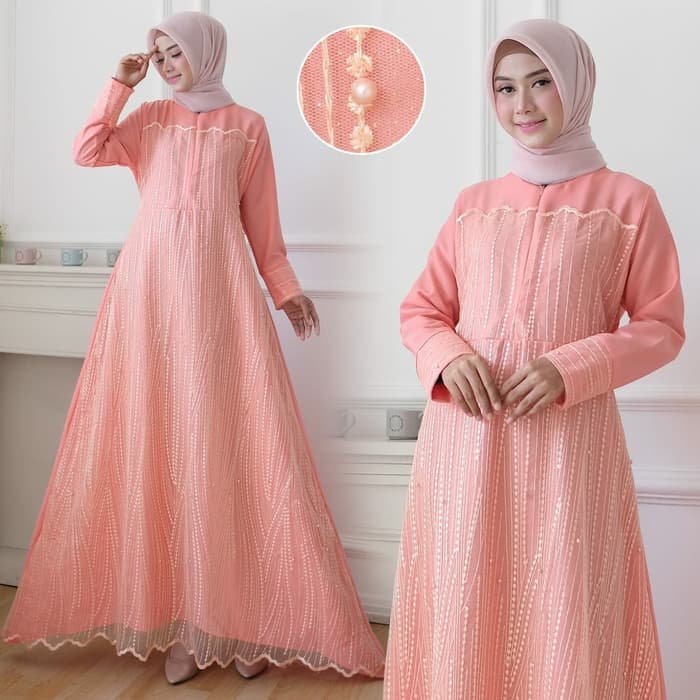 Baju Long Dress Muslim Gamis Tille Pesta | RYN Fashion
