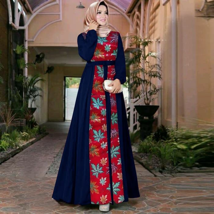 Model Baju Gamis Motif Batik Modern Terbaru | RYN Fashion