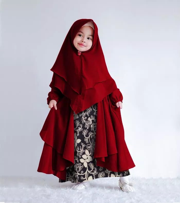Setelan Baju Gamis  Syari Anak  Motif Batik  RYN Fashion