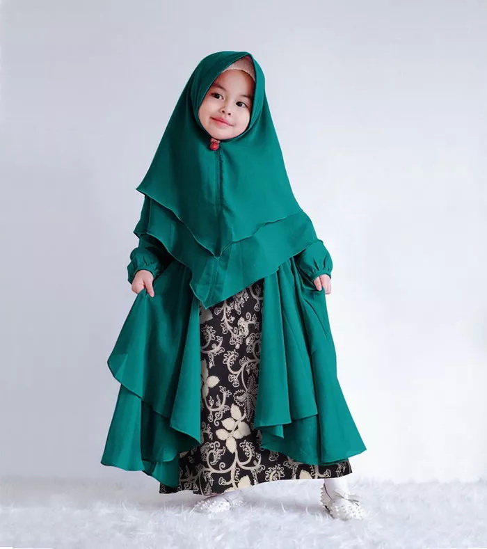 Setelan Baju  Gamis Syari  Anak  Motif Batik RYN Fashion