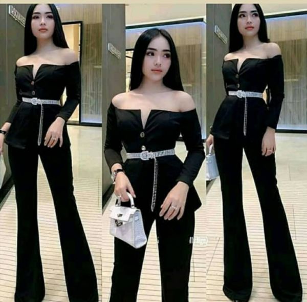 Baju Jumpsuit Scuba Panjang Model Sabrina Terbaru