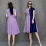 Baju Dress Kombinasi Dua Warna Model Terbaru