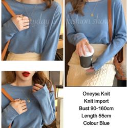 Baju Atasan Wanita Blouse Rajut Knit Top Modern