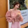 Oriana Off Shoulder Crop Top Blouse Korea Modis