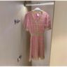 Baju Dress Cantik Warna Pink Rajut Gaya Korea