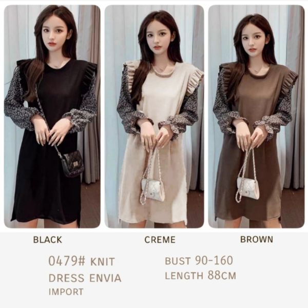 Baju Korean Knit Dress Cantik Model Terbaru