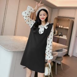 Baju Korean Knit Dress Lengan Panjang Modern
