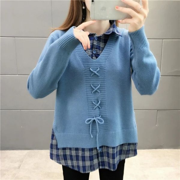 Model Baju Atasan Knit Top Lengan Panjang Terbaru
