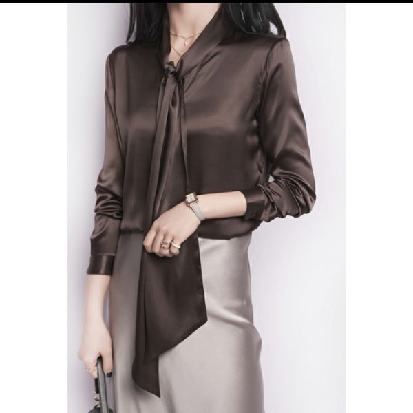 Baju Atasan Wanita Satin Silk Tali Pita Model Terbaru