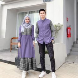 Baju Couple Kemeja dan Gamis Lebaran Modern
