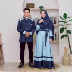 Baju Gamis Syari dan Koko Couple Lebaran Idul Fitri