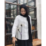 Baju Atasan Kemeja Wanita Bunga Timbul Korean Style - Gambar 4