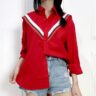 Baju Kemeja Merah Wanita Lengan Panjang Model Terbaru - Gambar 3